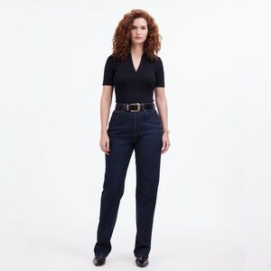 Madewell The Curvy '90s Straight Jean 33 Petite in Norman Wash